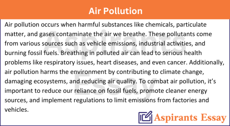 Paragraph on Air Pollution