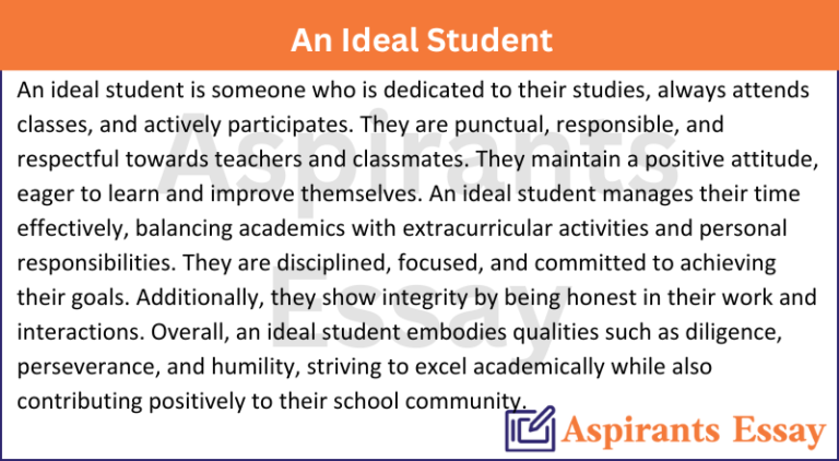 Paragraph on An Ideal Student