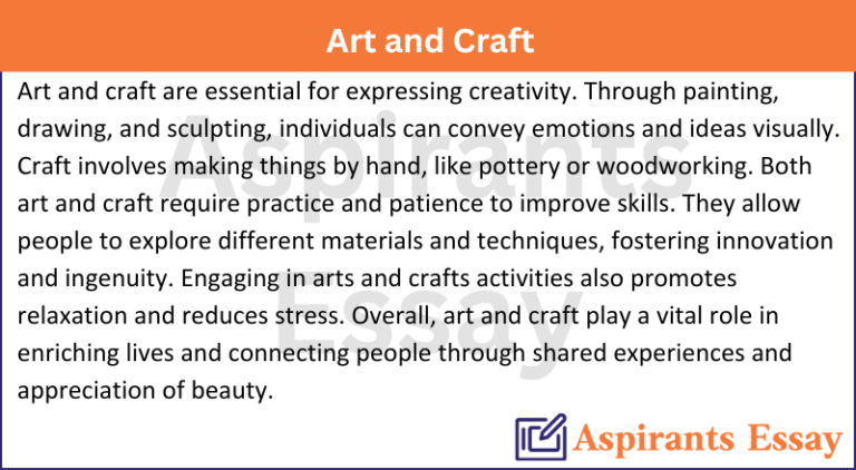 Paragraph on Art and Craft