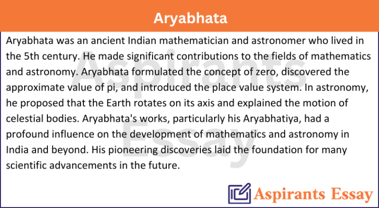 Paragraph on Aryabhata