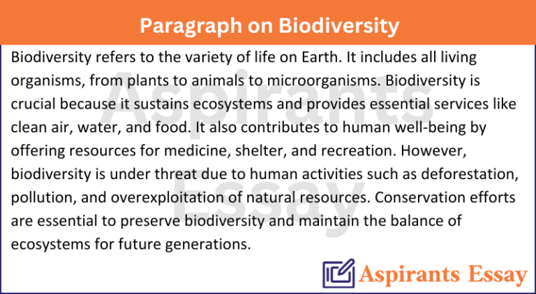 Paragraph on Biodiversity
