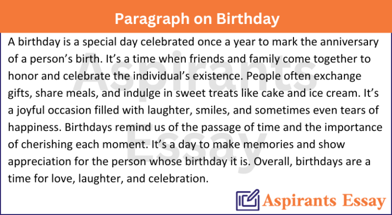 Paragraph on Birthday