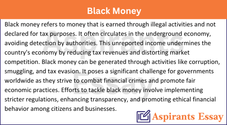 Paragraph on Black Money