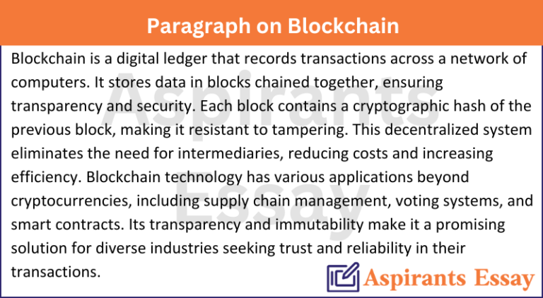 Paragraph on Blockchain