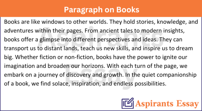 Paragraph on Books