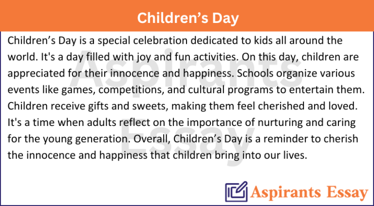 Paragraph on Children’s Day