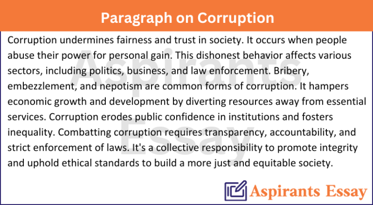 Paragraph on Corruption