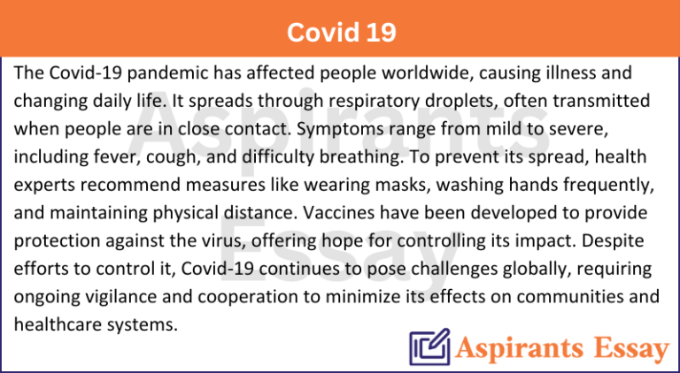 Paragraph on Covid 19