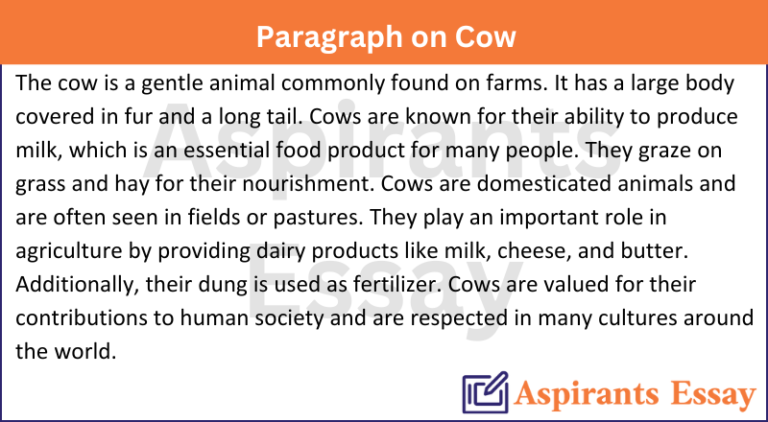 Paragraph on Cow