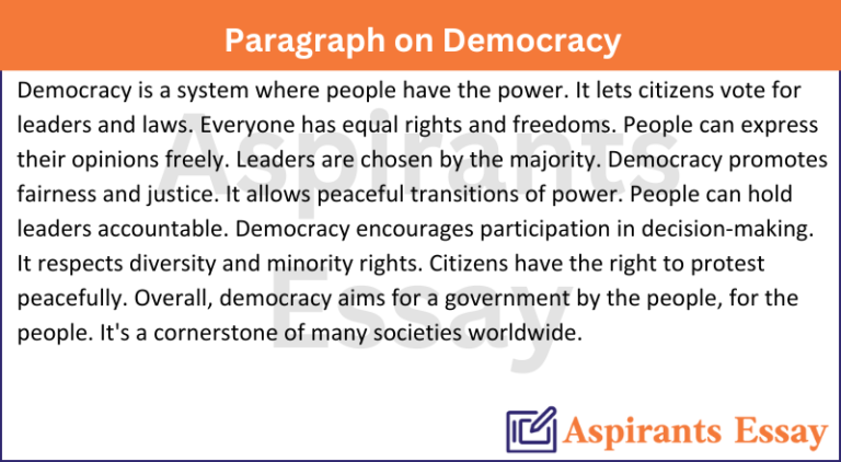 Paragraph on Democracy