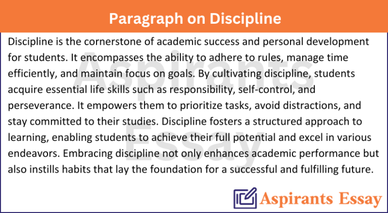 Paragraph on Discipline
