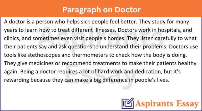 Paragraph on Doctor