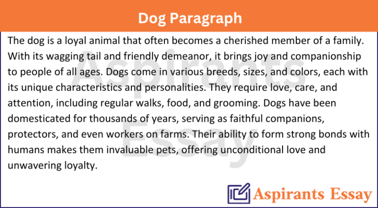 Paragraph on Dog