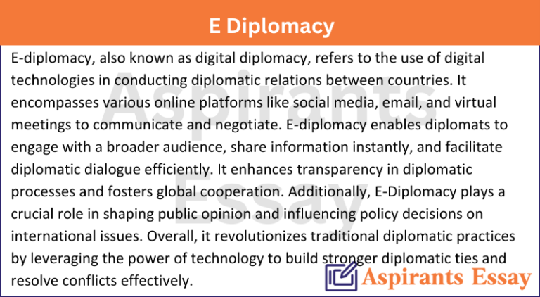 Paragraph on E Diplomacy