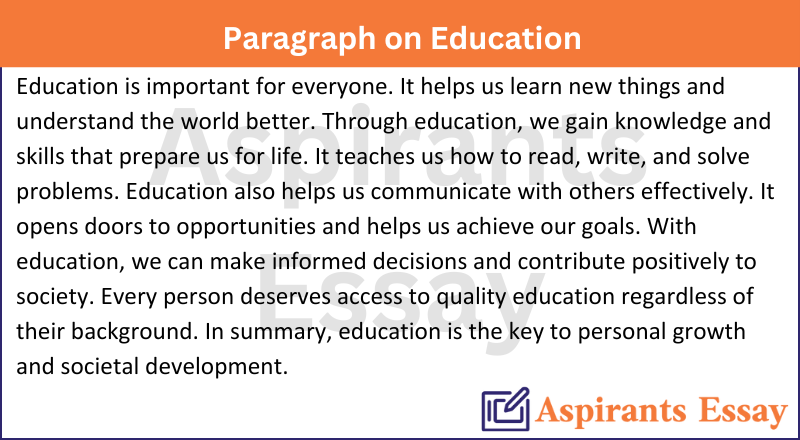 Paragraph on Education