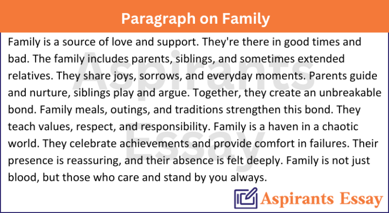 Paragraph on Family