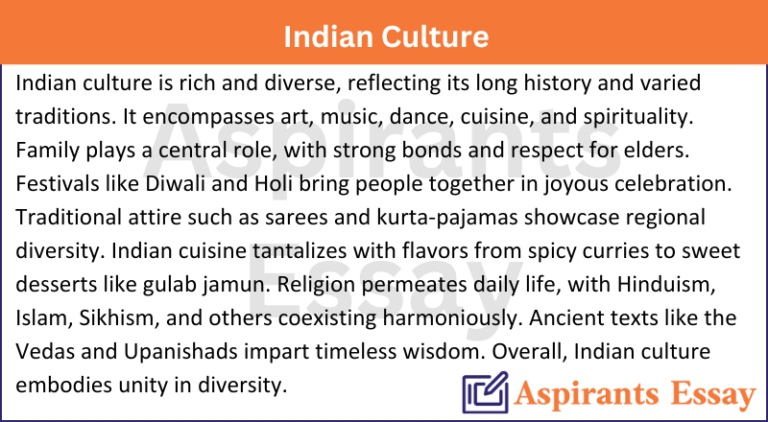Paragraph on Indian Culture