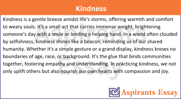 Paragraph on Kindness