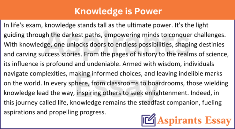 Paragraph on Knowledge is Power
