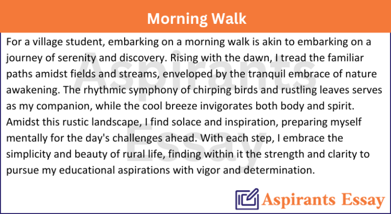 Paragraph on Morning Walk
