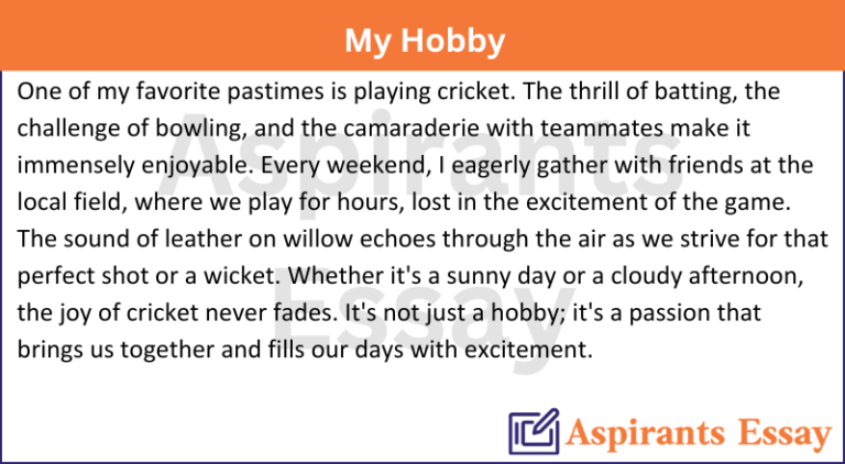 Paragraph on My Hobby