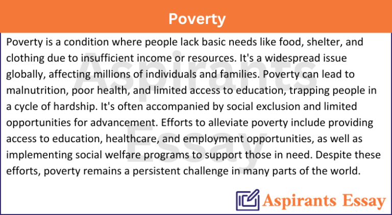 Paragraph on Poverty