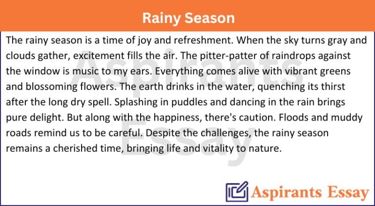 Paragraph on Rainy Season