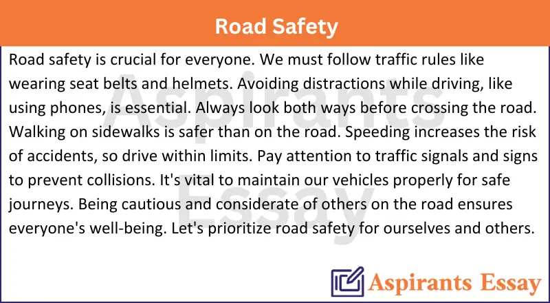 Paragraph on Road Safety
