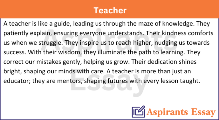 Paragraph on Teacher