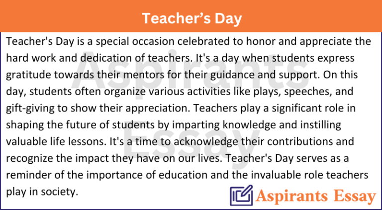 Paragraph on Teacher’s Day