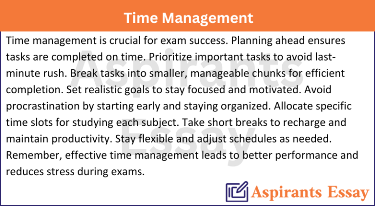 Paragraph on Time Management