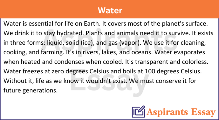 Paragraph on Water