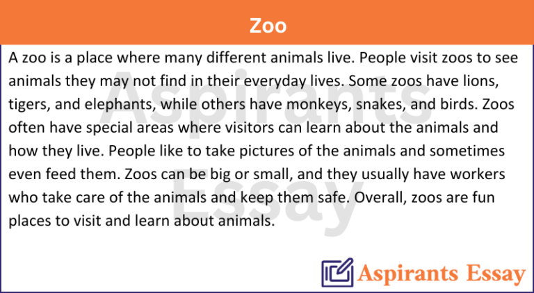 Paragraph on Zoo