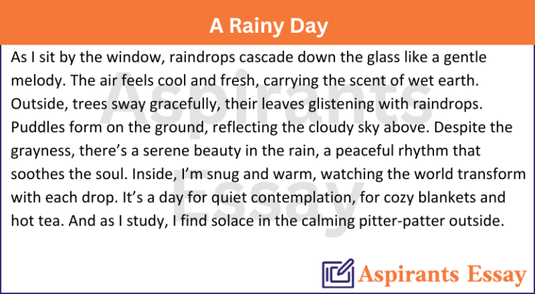 Paragraph on a Rainy Day