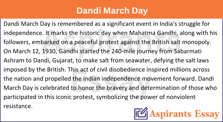 Paragraph on Dandi March Day