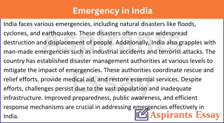 Paragraph on Emergency in India