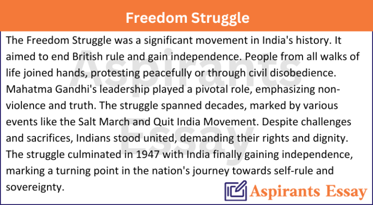 Paragraph on Freedom Struggle