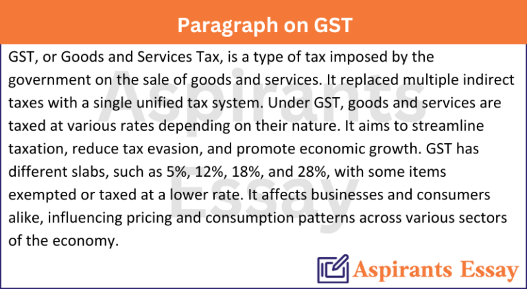 Paragraph on GST