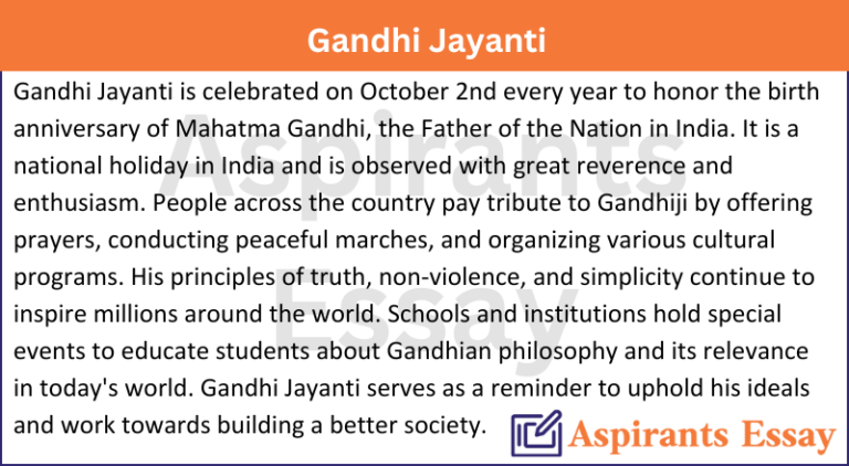 Paragraph on Gandhi Jayanti