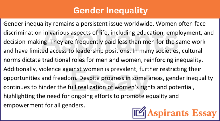 Paragraph on Gender Inequality