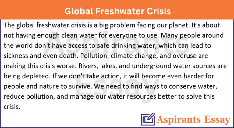 Paragraph on Global Freshwater Crisis