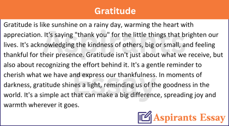 Paragraph on Gratitude