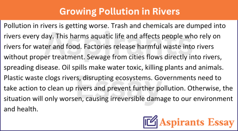 Paragraph on Growing Pollution in Rivers