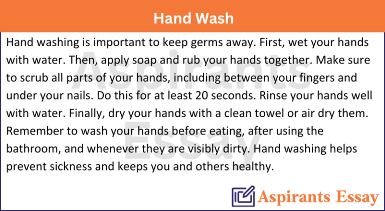 Paragraph on Hand Wash