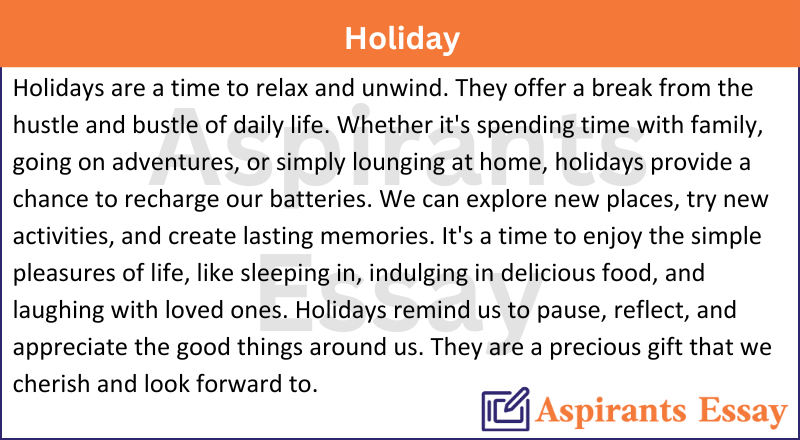 Paragraph on Holiday