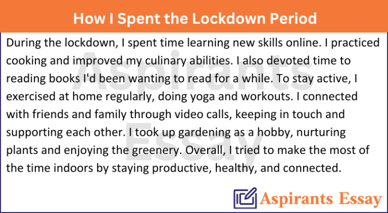 Paragraph on How I Spent the Lockdown Period