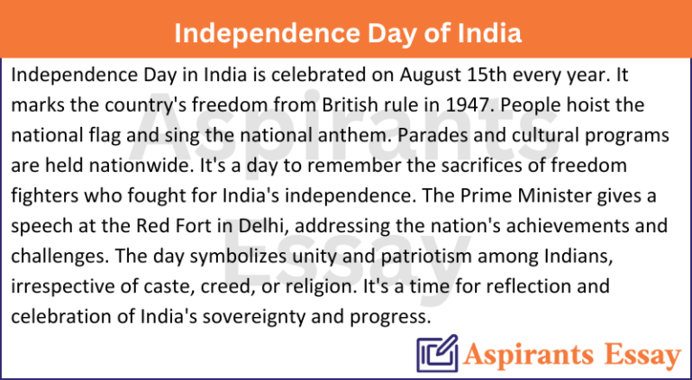 Paragraph on Independence Day of India