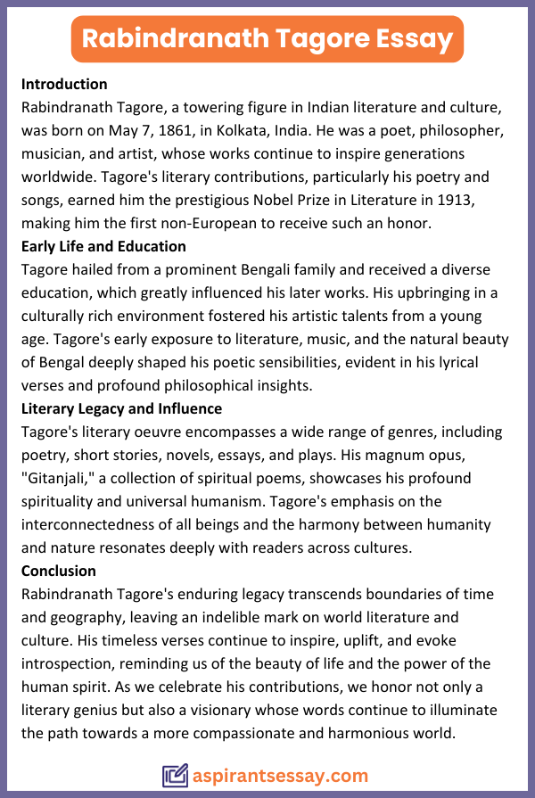 Essay on Rabindranath Tagore