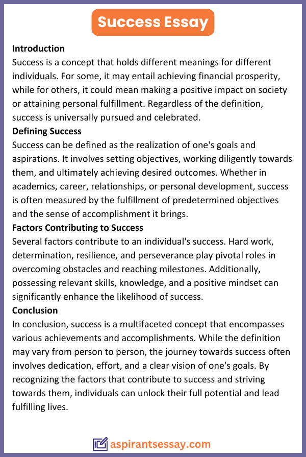 Essay on Success