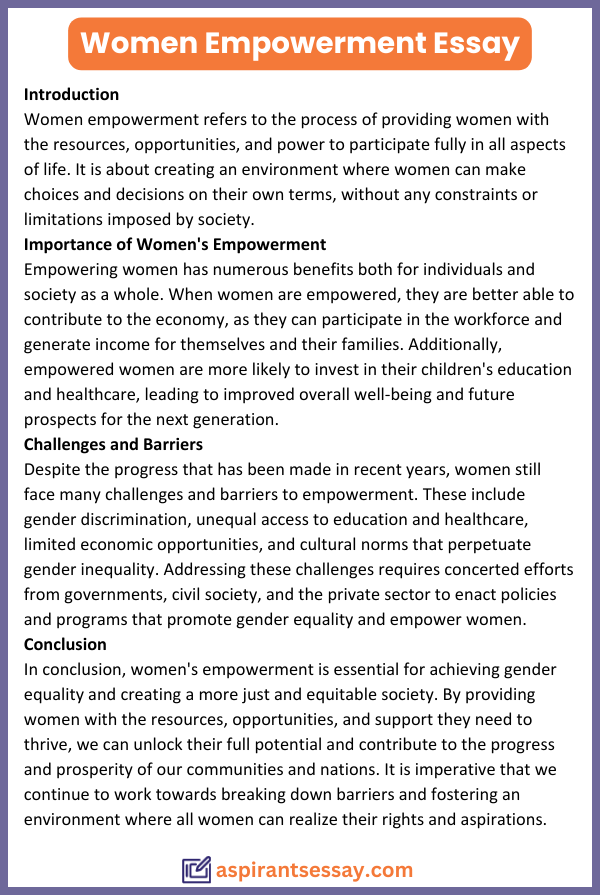 Essay on Women Empowerment